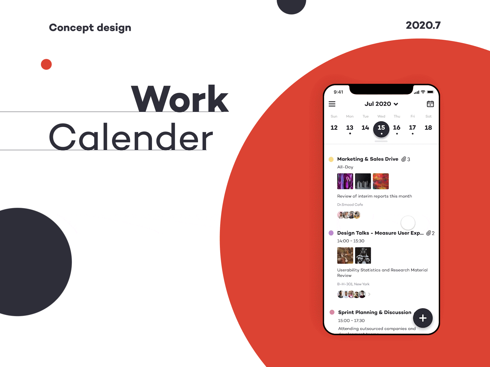 Work Calender app calender cancept design interaction mobile ui ux watch