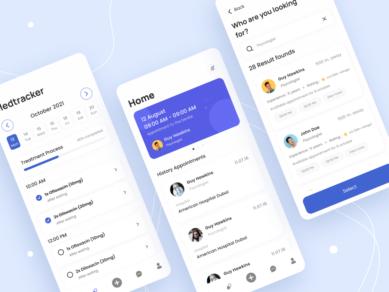 Doctor appointment app by Huge Binary on Dribbble