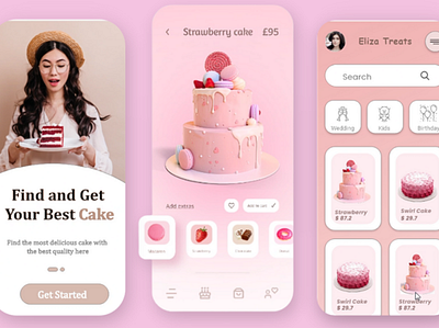 Cake App | Adobe XD 3d animation app branding cake cake app design graphic design icon illustration logo motion graphics typography ui ux vector