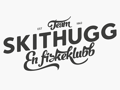 Team Skithugg brush fun ironic logo old rounded slim tony transat text