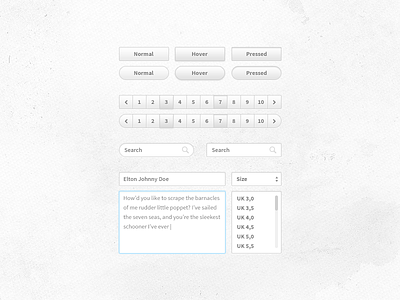 UI kit thing buttons dropdown free freebie input pagination psd search select textarea ui