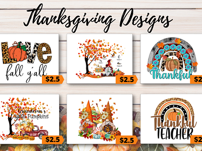 Thanksgiving Sublimation Designs!