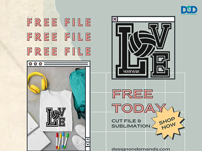 New Free Craft: Love Volleyball designondemands dod free file free svg love volleyball png svg volleyball