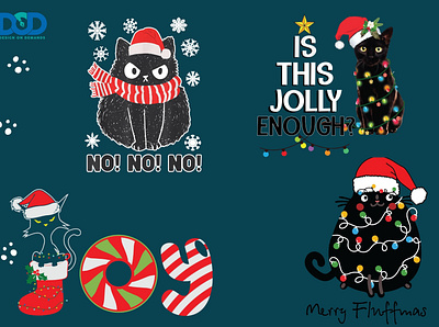 🐰🐼Black Cat Wish You A Merry Christmas🐱 black cat christmas design designondemands dod png sublimation