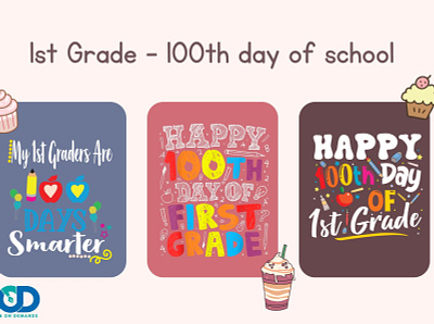💜My 1st Grade Are 100 Days Smarter - Happy 100th day of school 100th day of school 1st grade design designondemands dod first grade png sublimation