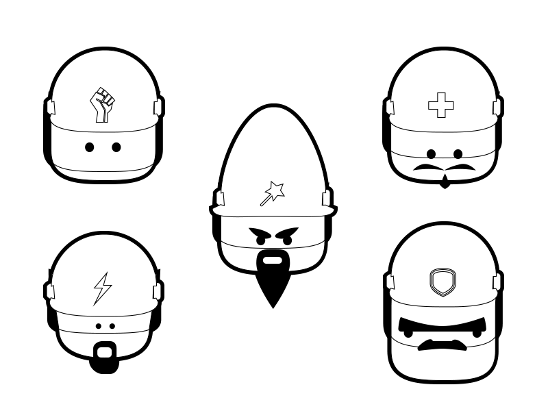 Strain 2d game gui character icons outline