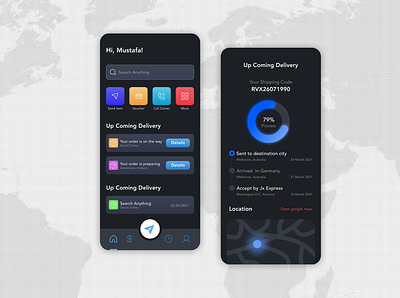 Cargo & Courier tracking android app cargo courier design ecommerce fast illustration ios mobile mobile ui tracking ui ux