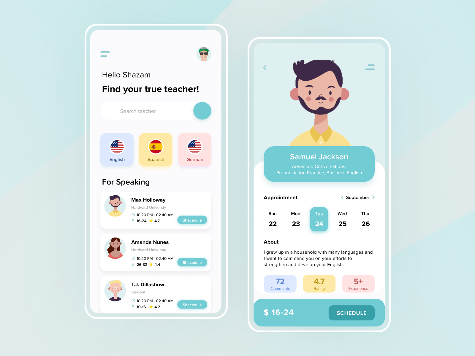 Online Language Learning App By Mustafa On Dribbble   English Teacher App 4x 