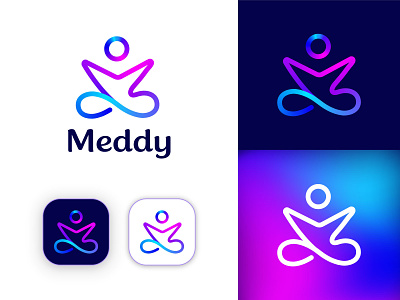 Meddy - Meditation app icon logo design app app icon app logo branding design desktop freebie icon illustration ios logo mobile mobile ui responsive ui ux vector