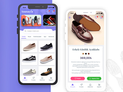 Online Shop Purchase App android app buy design ecommerce ios mobile mobile ui online purchase purple shoes shop ui ux