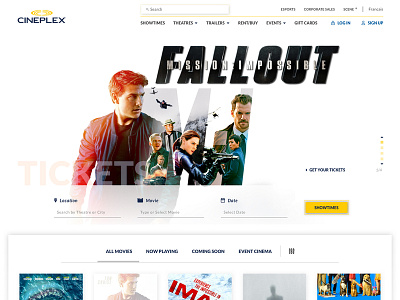 Cineplex Homepage Concept design header invisionstudio ui ux