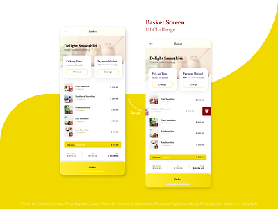 Ordering screen app app design dailyui design figma figmadesign ordering smoothies ui unsplash