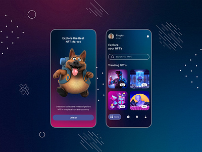 NFT's Marketplace Mobile App Design crypto cryptoapp dribbble ecommerceapp graphic design illustration mobile app design mobileapp mobileui nft nftart nftmobileapp ui ux design