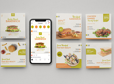 Restaurant Sandwich Discount Social Media Poster branding business corporate flyer graphic design instagram poster urban