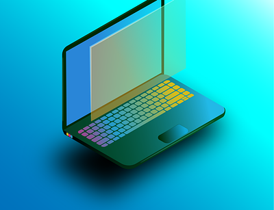 Futuristic laptop design graphic design illustration vector