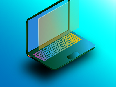 Futuristic laptop design graphic design illustration vector