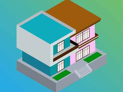 An isometric of modern house design graphic design illustration isometric vector