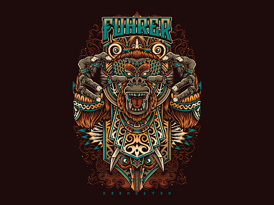 King of Borneo apparel borneo clothing culture ethnic illustration indonesia kalimantan orangutan tattoo teedesign traditional