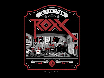 30th Anthem bandjob bandmerch bodilpunk drawing illustration indonesia merchandise metal metalband roxx teedesign