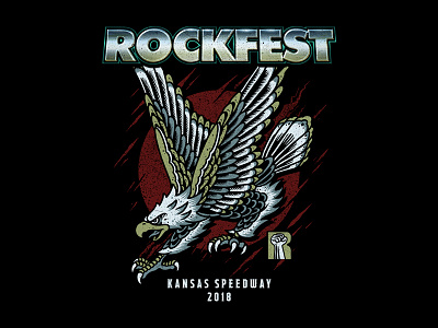 Eagle Power bodilpunk concert drawing eagle festival illustration merchandise rockfest tattoo teedesign traditional