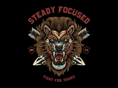 Fight for Yours apparel artwork bodilpunk character clothing design drawing illustration lion merchandise pointillism tattoo