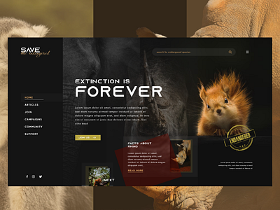 save the endangered adobexd design imagery landingpage ui webdesign
