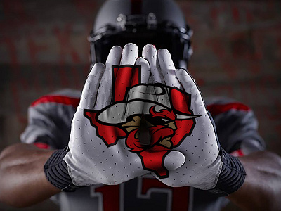 Red Raiders cowboy design football gloves illustration logo photoshop red texas texas tech