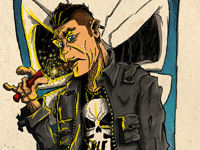 TNT cigar color design drawing dynamite illustration jacket punisher sketch texture tnt