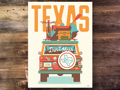 Don't Mess atx austin bike camping car design poster road trip texas truck