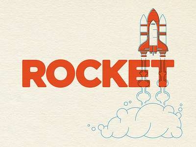 Rocket icon illustration line art rocket typography vector