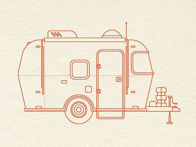 30 Minute Challenge (Camping) airstream camper camping illustration trailer