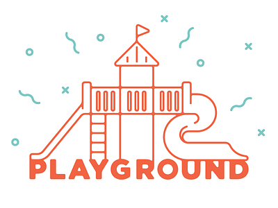 Take the Playground! illustraion playground slide typography