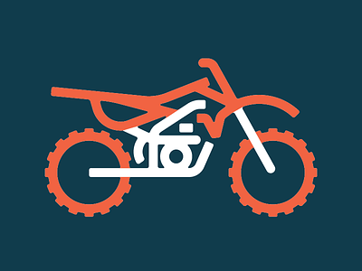 Braaap. 2 colors bike dirt bike icon logo minimal motorcycle wheels