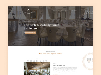 Wedding Venues icons landing page minimal ui ux venue website wedding