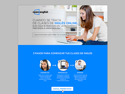 Open English Landing Page landign page web design