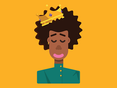 Sticker - Omondi #1 african afro avatar black characer crown design illustraor illustration kenya king portrait sticker vector