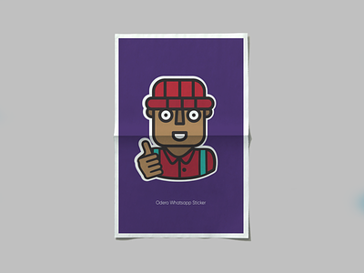 Odero App 'All Good' Whatsapp sticker. african animation app design flat icon illustraion minimal sticker design ui vector