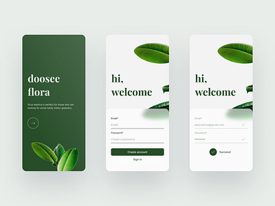 Plant app sign up design ui uidesign ux webdesign