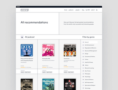 Bold - All recommendations page branding design graphic design illustration logo podcast ui uidesign ux uxdesign webdesign
