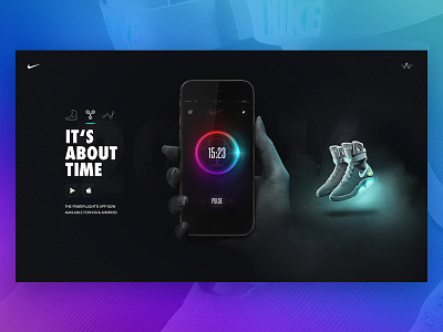 Nike Air Mag - App air mag assets back to the future compare interaction microsite nike power laces power lights shoes sneaker ui ux