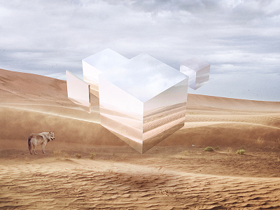 Earth Fragment clouds desert earth elevation float fragment geometry glass reflection sand wolf