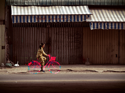 Glitches Everywhere - Bike asia bike candy effect glitch glitches opacity photoshop pink street urban women