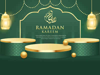 Ramadan Kareem With 3D Podium branding design graphic design podium 3d ramadan ui vector