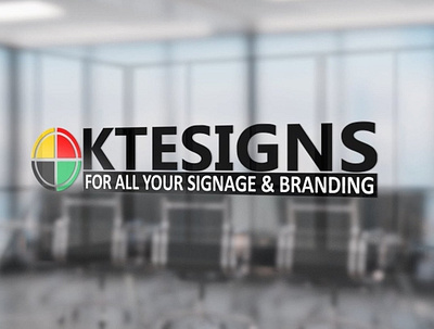 KTE SIGNS OFFICE WINDOW SIGNAGE MOCKUP branding design graphic design illustration logo vector
