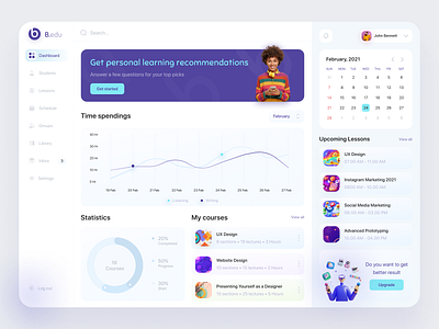 E-learning dashboard app course dashboard education figma ios learning management system learning platform online learning product school ui trend uidesign
