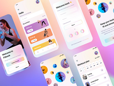 Fitbook app app branding business clean ui coaching fitness app fitness club gym health interaction ios app tracking userinterface workout