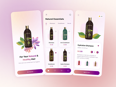 Beauty Shop App beauty app branding clean design e commerce interaction mobile design natural organic products skincare app typography ui