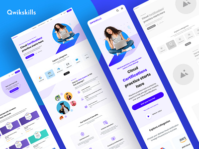 Qwikskills Website [Live] 🔥 app awscertified branding cloudcertification courses e learning education education platform interaction language learning language school learning management system onlinecourse onlineexams qwikskills student technology ui ux website