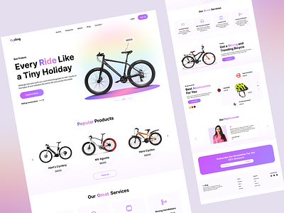 🚴 Bicycle Online Store bicycle store cycling e-commerce home page interaction landing page riding bicycle ui ux website
