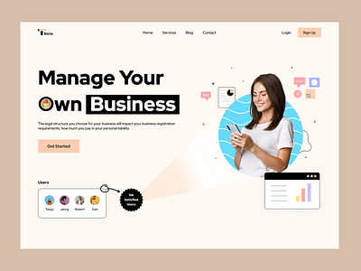 Business management banner agency branding business solution corporate homepage interaction management marketing minimalistic productivity products shopify uiux web design wireframe